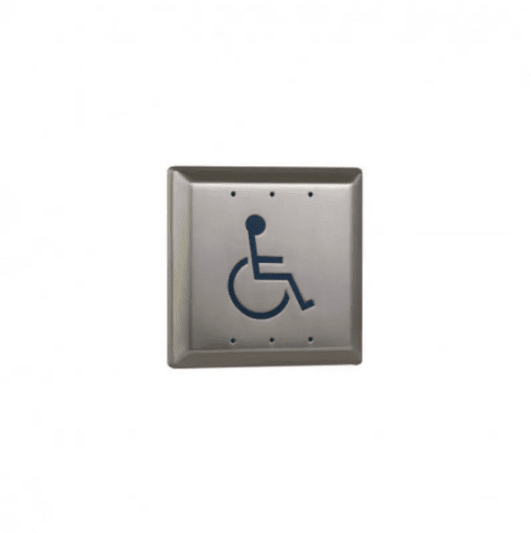 Camden 4.5" Square Push Plate Switch, Active Wheelchair & PTO, Concealed Screws