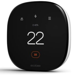 ecobee New 2022! Smart Thermostat Enhanced Works with Alexa & Apple Home Kit, Black