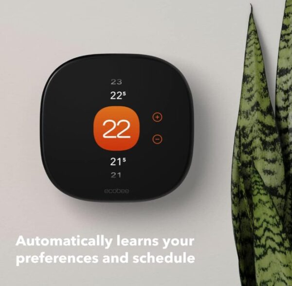 ecobee New 2022! Smart thermostat Enabled Works with Alexa &#038 Apple Home Kit, Blacks