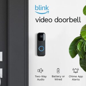 Blink Video Doorbell Two-way audio, HD video, motion and chime app alerts and Alexa enabled- wired or wire-free (black)