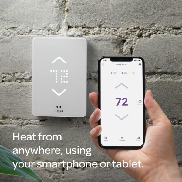 Mysa Smart Thermostat for Electric Baseboard Heaters and in-Wall Heaters V2 | Connects with Smart Devices, Control Remotely, Pairs with WiFi or NFC, Easy Connection & Setup, Energy Saving
