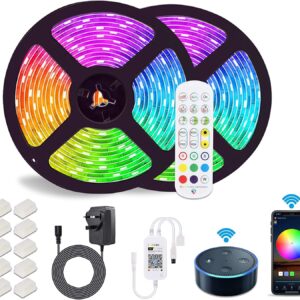 WiFi 5M/16.5FT RGB LED Lights for Bedroom,Works with Alexa