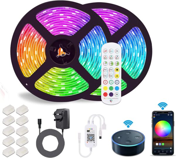 WiFi 5M/16.5FT RGB LED Lights for Bedroom,Works with Alexa