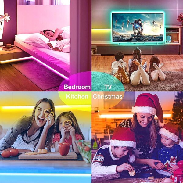 Hyrion Smart LED Light Strips,50 ft WiFi LED Light,Sound Activated Color Changing with Alexa and Google,Sync Music with Led Strip Lights for Bedroom for Living Room, Home Decor(2 Rolls of 25ft)